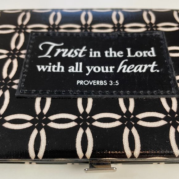PROVERBS Scripture HardSided Clutch Wallet Toggle Lock ID Card Holder Zip Pouch - Picture 3 of 12